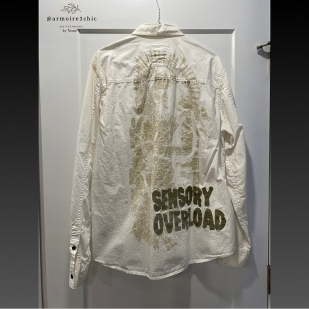 3 for $27! | CALVIN KLEIN JEANS | Men’s Size L Pleated Graphic Collar Club Shirt